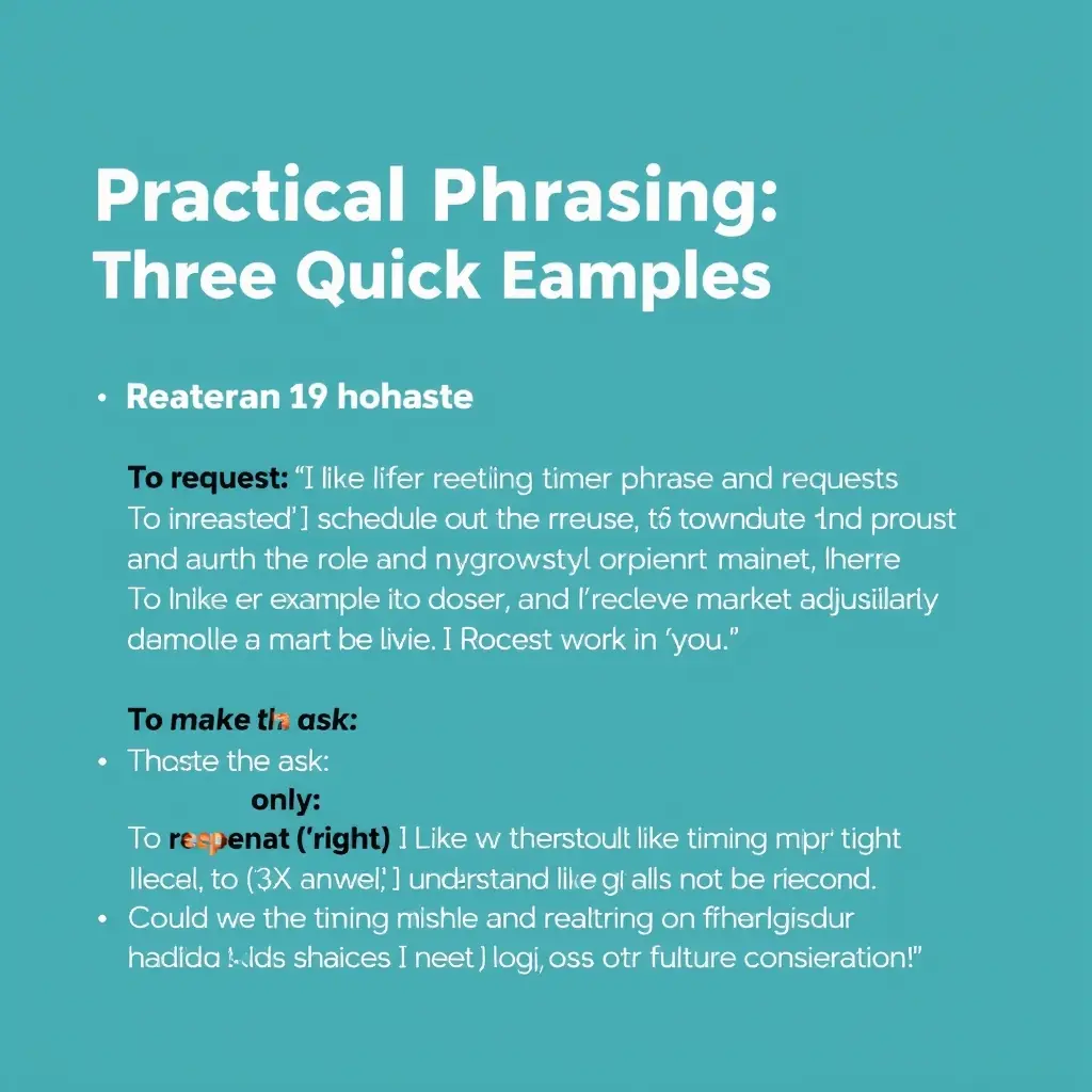 Practical Phrasing: Three Quick Examples
